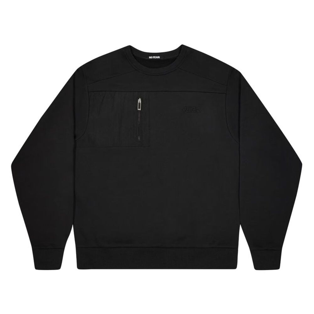 No Fear Mens Technical Zip Pocket Sweater / Black